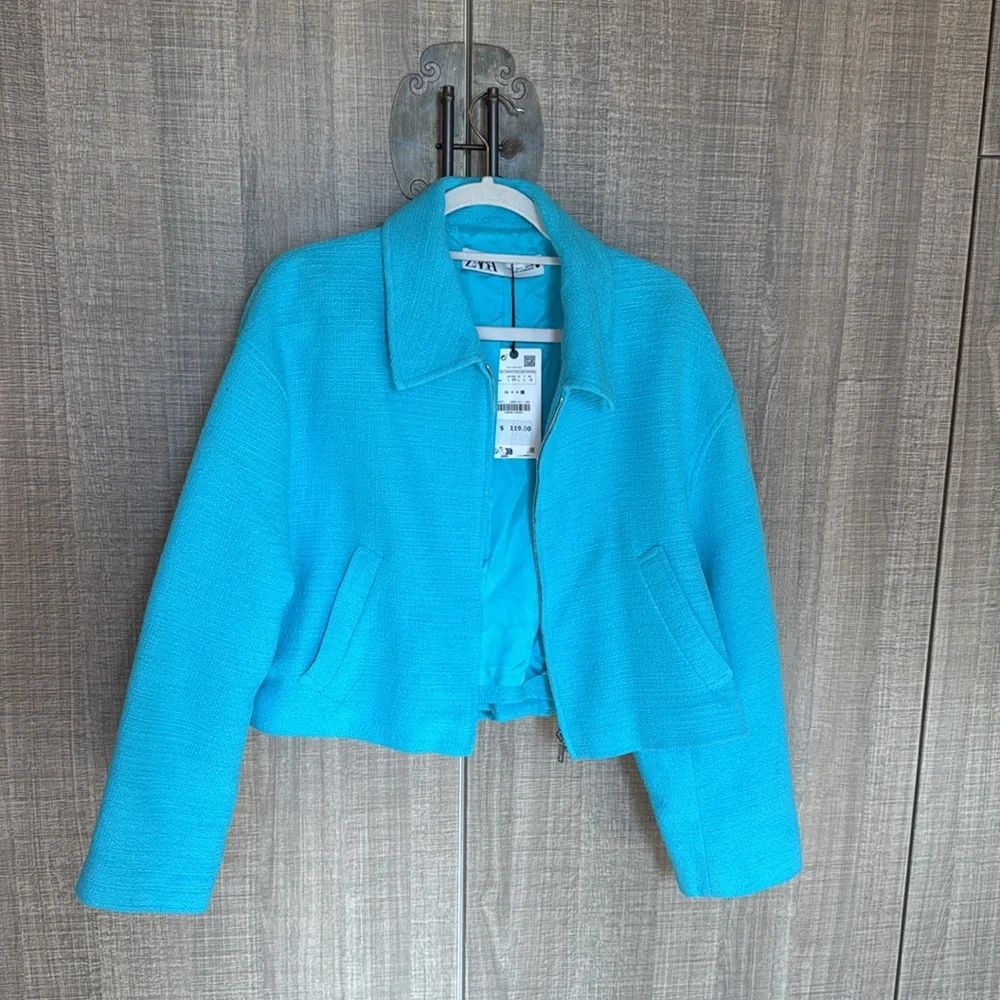 Zara Textured Mini Skort And Matching Jacket‎ Set